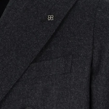 Tagliatore - Double-Breasted Virgin Wool Blazer With Silver Det - Größe 54 - grau – Bild 3