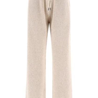 Brunello Cucinelli - Ribbed Trousers With Sequined Embellishments - Größe M - beige Brunello Cucinelli - Ribbed Trousers With Sequined Embellishments - Größe M - beige