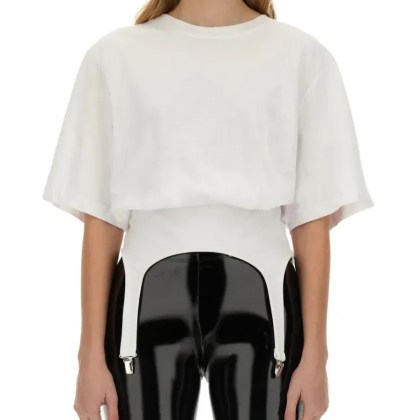 Fiorucci - T-Shirt With Stylish Suspenders - Größe XS - weiß Fiorucci - T-Shirt With Stylish Suspenders - Größe XS - weiß