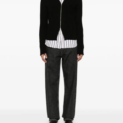 Sunflower - Classic Straight-Leg Black Cotton Jeans With Butto - Größe 30 - schwarz – Bild 3