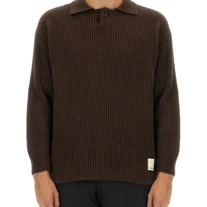 Emporio Armani - Textured Ribbed Wool Jersey - Größe XL - braun Emporio Armani - Textured Ribbed Wool Jersey - Größe XL - braun