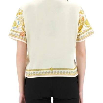 Versace - "Underwater Baroque" T-Shirt - Größe 44 - weiß – Bild 3