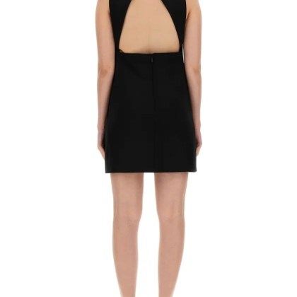 Versace - Wool Blend Straight Mini Dress With Cut-Out - Größe 42 - schwarz – Bild 3