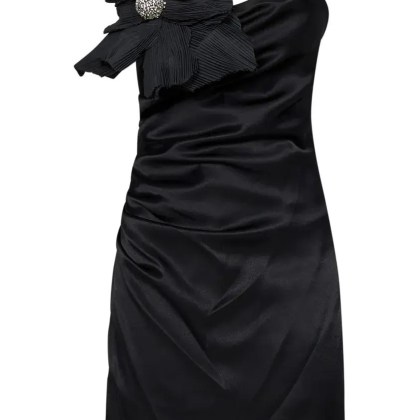 Amen - Draped Black Silk Blend Bustier Minidress - Größe 40 - schwarz Amen - Draped Black Silk Blend Bustier Minidress - Größe 40 - schwarz