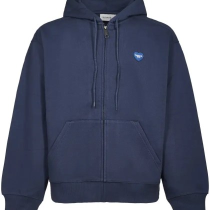 Carhartt Wip - Hooded Sweat Jacket With Heart Graphic And Kangaro - Größe L - blau Carhartt Wip - Hooded Sweat Jacket With Heart Graphic And Kangaro - Größe L - blau
