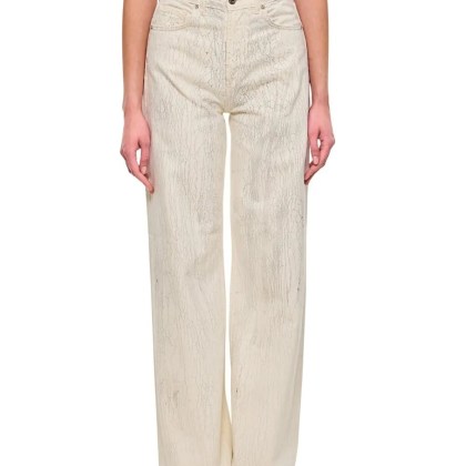 HALFBOY - Beige Crepe Pattern Wide Leg Jeans - Größe 25 - beige HALFBOY - Beige Crepe Pattern Wide Leg Jeans - Größe 25 - beige