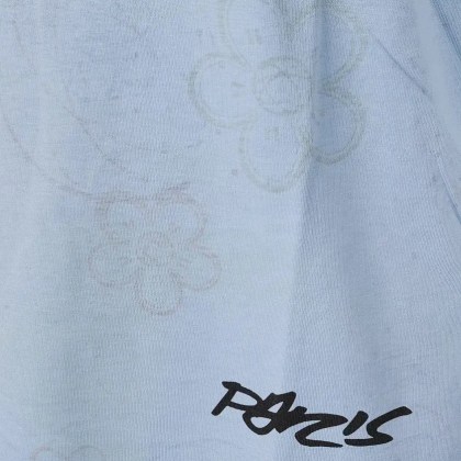 Kenzo - Light Blue Logo Print T-Shirt With Floral Detail - Größe XL - blau – Bild 4