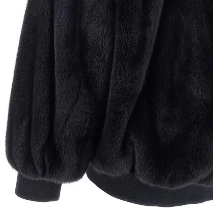 Blancha - Luxurious Mink Fur Bomber Jacket With Zip Closure - Größe 38 - schwarz – Bild 3