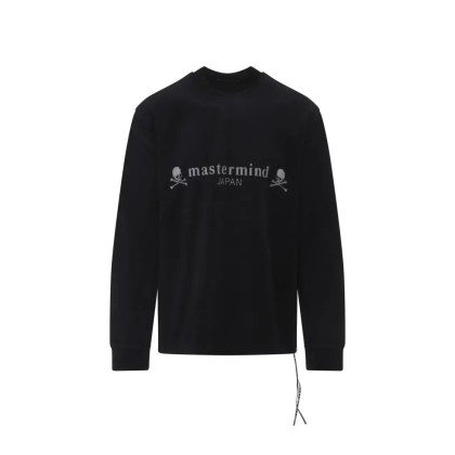 Mastermind Japan - Long-Sleeve Black T-Shirt With Graphic Skull Desig - Größe L - schwarz Mastermind Japan - Long-Sleeve Black T-Shirt With Graphic Skull Desig - Größe L - schwarz