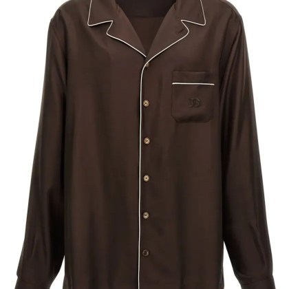 Dolce&Gabbana - Logo Embroidery Shirt - Größe 40 - braun Dolce&Gabbana - Logo Embroidery Shirt - Größe 40 - braun