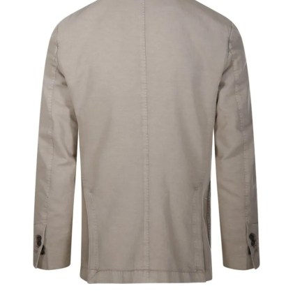 SANTANIELLO - Classic Tailored Jacket With Notched Lapel - Größe 52 - beige – Bild 3