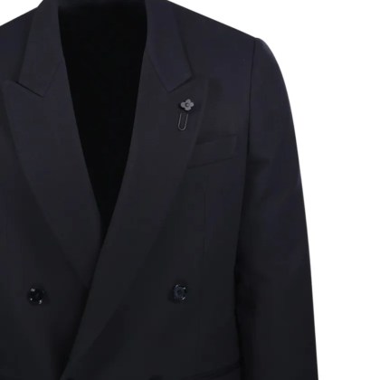 Lardini - Double-Breasted Tailored Blazer - Größe 48 - blau – Bild 2