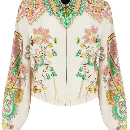 Etro - Cropped Jacket With Jacquard Print - Größe 42 - beige Etro - Cropped Jacket With Jacquard Print - Größe 42 - beige
