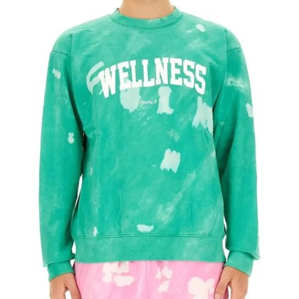 Sporty And Rich - Relaxed Fit Tie-Dye Sweatshirt - Größe S - grün – Bild 4