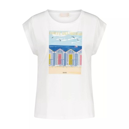 LIU JO - T-Shirt mit Motiv & Strass 47702405546330 - Größe XL - white LIU JO - T-Shirt mit Motiv & Strass 47702405546330 - Größe XL - white