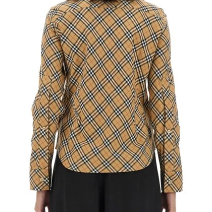 Burberry - Slim-Fit Cotton Check Shirt - Größe 6 - braun – Bild 3