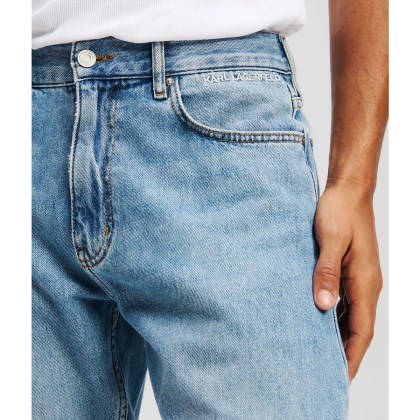 Karl Lagerfeld - SCHMAL ZULAUFENDE JEANS MIT KARL-LOGO - Größe 33 - blau – Bild 3