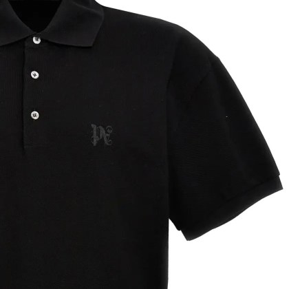 Palm Angels - 'Monogram' Polo Shirt - Größe XS - schwarz – Bild 3
