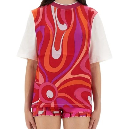 Pucci - "Iris" Print T-Shirt - Größe S - rot Pucci - "Iris" Print T-Shirt - Größe S - rot