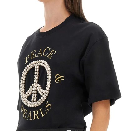 Moschino - Cropped Black T-Shirt - Größe S - schwarz – Bild 2