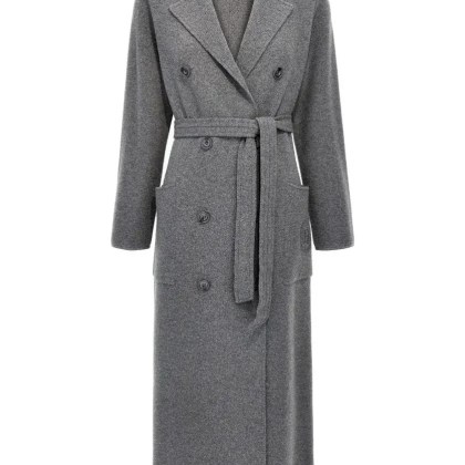 Elisabetta Franchi - Double-Breasted Knit Coat - Größe 46 - grau Elisabetta Franchi - Double-Breasted Knit Coat - Größe 46 - grau