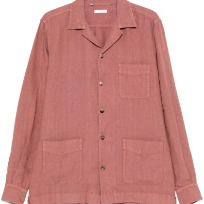 Boglioli - Relaxed Fit Dark Pink Overshirt - Größe L - beige Boglioli - Relaxed Fit Dark Pink Overshirt - Größe L - beige