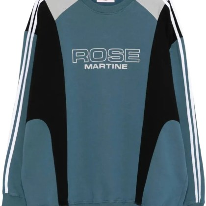 Martine Rose - Panelled Sweatshirt Blue Agean Rose Outline - Größe S - blau Martine Rose - Panelled Sweatshirt Blue Agean Rose Outline - Größe S - blau