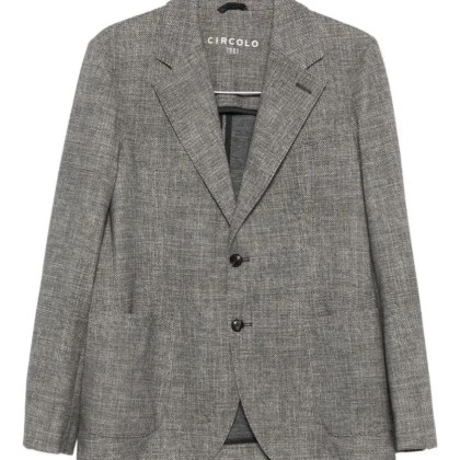 CIRCOLO 1901 - Textured Grey Checkered Tailored Blazer - Größe 56 - grau CIRCOLO 1901 - Textured Grey Checkered Tailored Blazer - Größe 56 - grau