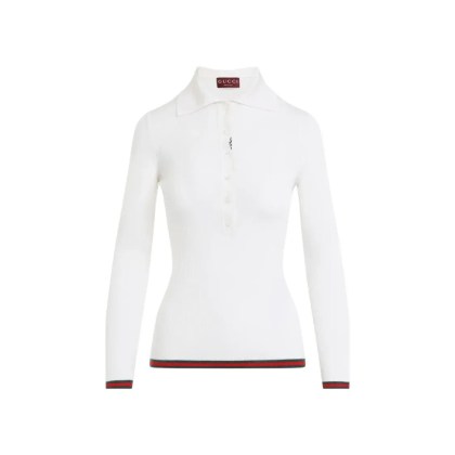 Gucci - Fitted Long-Sleeve Polo - Größe M - weiß Gucci - Fitted Long-Sleeve Polo - Größe M - weiß
