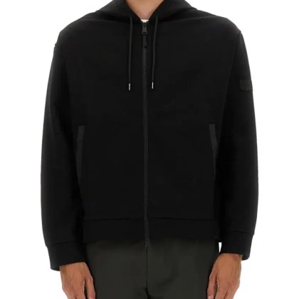 Premiata - Zip Sweatshirt With Contrasting Fabric Panel - Größe L - schwarz Premiata - Zip Sweatshirt With Contrasting Fabric Panel - Größe L - schwarz