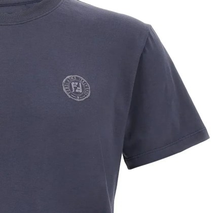 Fendi - Postcards' T-Shirt - Größe L - blau – Bild 3