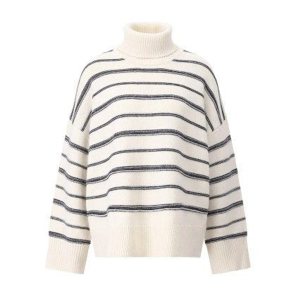 Samsøe Samsøe - Gestreifter Rollkragenpullover Sakeiku - Größe XS - creme Samsøe Samsøe - Gestreifter Rollkragenpullover Sakeiku - Größe XS - creme