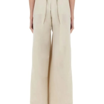Maison Margiela - High-Waisted Wide-Fit Pants With Pleated Detailing - Größe 42 - beige – Bild 3