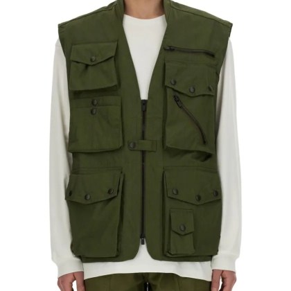 Needles - Utility Vest With Multiple Pockets And Zip Closure - Größe L - grün Needles - Utility Vest With Multiple Pockets And Zip Closure - Größe L - grün