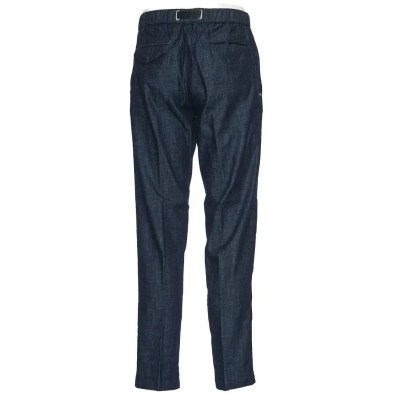 WHITE SAND - Drawstring Waist Pants With Angled Pockets - Größe 46 - blau – Bild 2