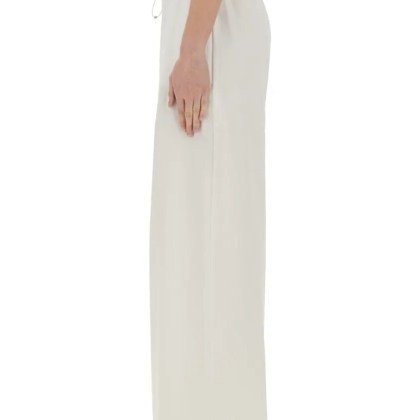 Moschino - High-Waisted Drawstring Wide Leg Pants - Größe 42 - weiß – Bild 2