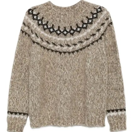 P.A.R.O.S.H. - Nordic-Inspired Knitted Sweater With Relaxed Fit - Größe S - beige P.A.R.O.S.H. - Nordic-Inspired Knitted Sweater With Relaxed Fit - Größe S - beige