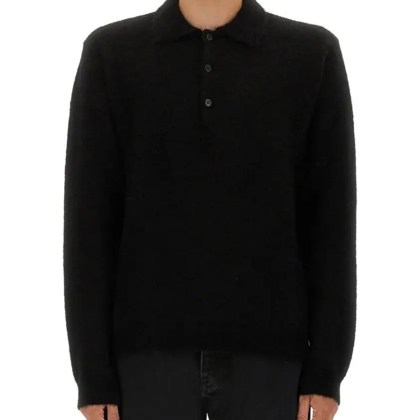 Sunflower - Wool Sweater With Polo Collar - Größe M - schwarz Sunflower - Wool Sweater With Polo Collar - Größe M - schwarz