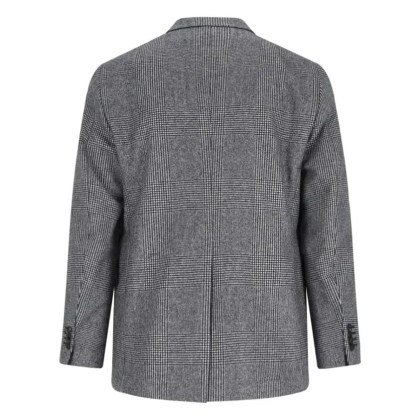 Tagliatore - Double-Breasted Houndstooth Suit With Signature Si - Größe 46 - grau – Bild 3