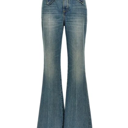 Alexander McQueen - High-Waisted Bootcut Denim Pants With Turn-Up Desi - Größe 26 - blau Alexander McQueen - High-Waisted Bootcut Denim Pants With Turn-Up Desi - Größe 26 - blau