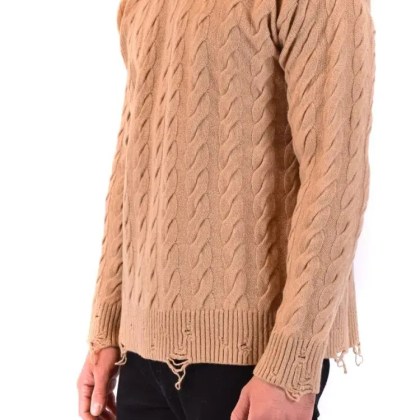Laneus - Classic Cable Knit Sweater In Camel Tone - Größe 50 - braun – Bild 4