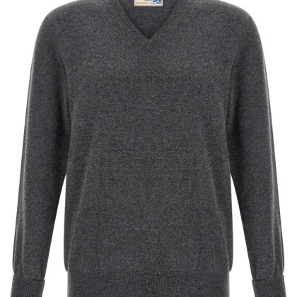 Ballantyne - V-Neck Cashmere Sweater With Cuffed Sleeves - Größe 50 - grau Ballantyne - V-Neck Cashmere Sweater With Cuffed Sleeves - Größe 50 - grau