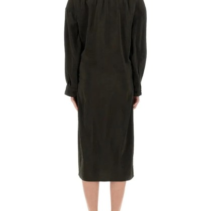 Lemaire - "Straight Collar Twisted" Dress - Größe 40 - braun – Bild 3