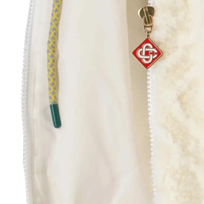 Casablanca - Jacquard "Monogram" Fleece Jacket – White And Bl - Größe L - weiß