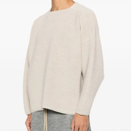 FEAR OF GOD - Ottoman Straight Neck Sweater - Größe M - beige – Bild 3