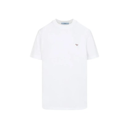 Prada - Classic Fit White Cotton T-Shirt - Größe XS - weiß Prada - Classic Fit White Cotton T-Shirt - Größe XS - weiß