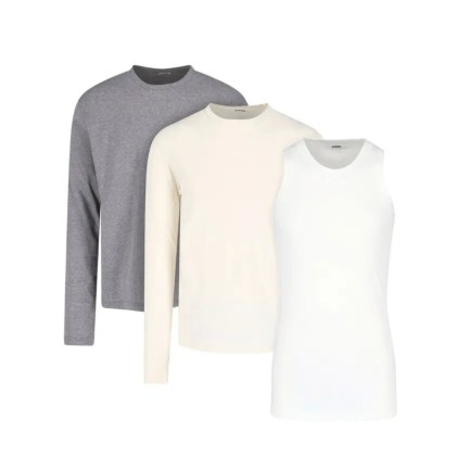 Jil Sander - Cotton T-Shirt and Tank Top Set in Neutral Shades - Größe M - white Jil Sander - Cotton T-Shirt and Tank Top Set in Neutral Shades - Größe M - white