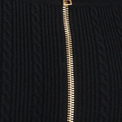 Balmain - Ribbed Black Midi Skirt - Größe 36 - schwarz – Bild 3