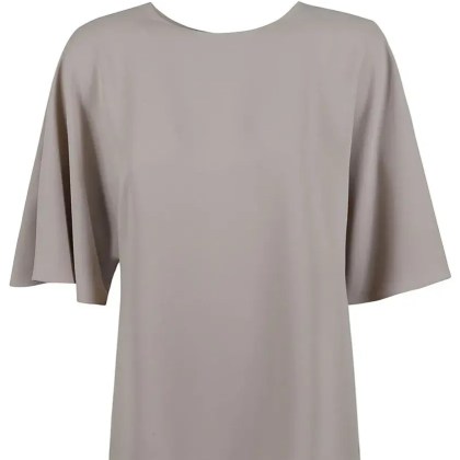 P.A.R.O.S.H. - Flowing Sleeve Top With Keyhole Back Detail - Größe L - grau P.A.R.O.S.H. - Flowing Sleeve Top With Keyhole Back Detail - Größe L - grau