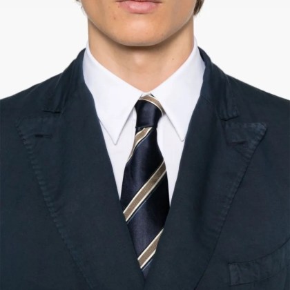 Boglioli - Navy Blue Double-Breasted Cotton Jacket - Größe 54 - blau – Bild 3